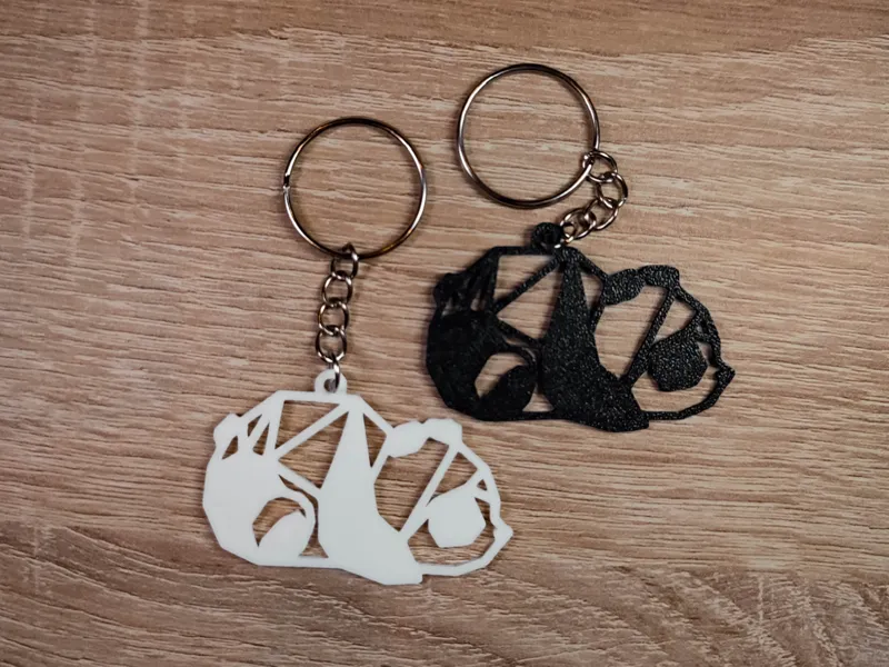 Geometric Panda Keychain (Easy Print)