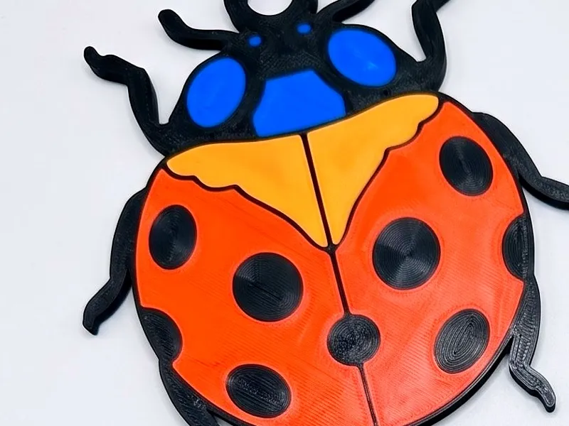 Ladybug Suncatcher Wind Spinner — Stained-Glass 