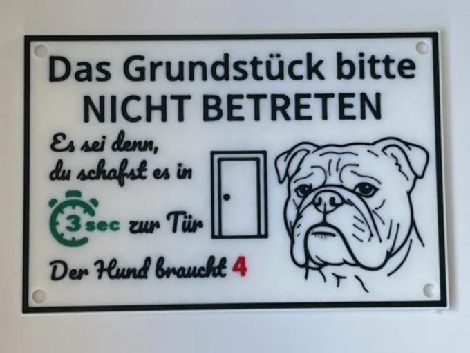 Lustiges Schild mit Hund