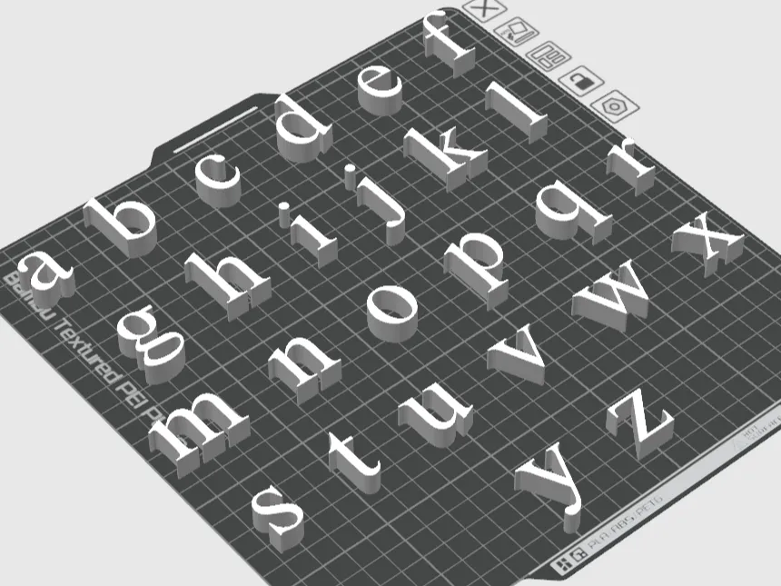 Kreatives Bild zu Lowercase Alphabet Style -Times New Roman - by Vitbrunfire - MakerWorld Lowercase Alphabet Style -Times New Roman - by Vitbrunfire - MakerWorld