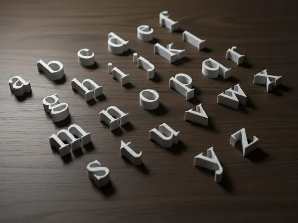 Alphabet minuscules style Times New Roman