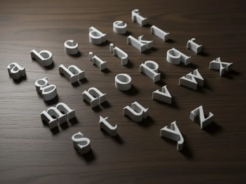 Lowercase Alphabet Style -Times New Roman -
