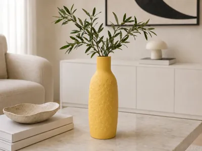 Flower Vase with a Floral Pattern