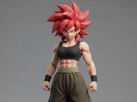 Adorno temático: Guerrera saiyan pelirroja - Dragon ball fanart — referencia de MakerWorld