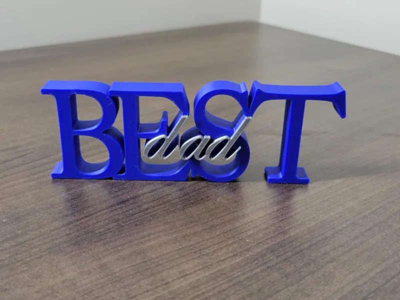 Dual-Color "Best Dad" Text Standee