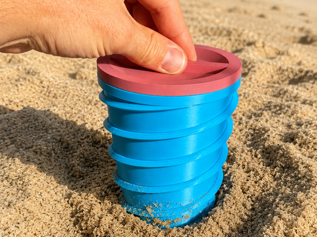 Beach Sand Safe  Screw-In Hidden Storage Container