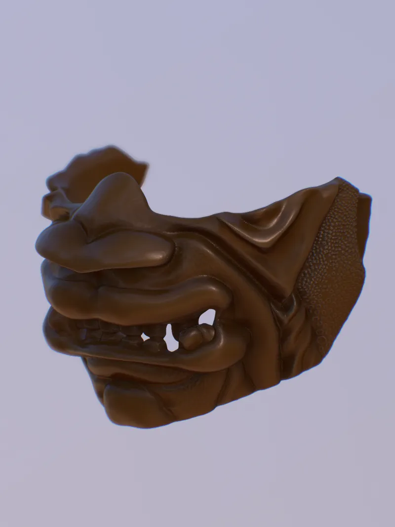 Tiki Style Oni Half Mask