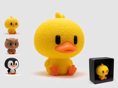 Duckling Figurine & Stand | No AMS | Fuzzy Skin