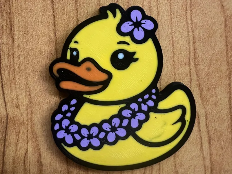 Duck Magnet - Girl - Hawaiian - Flower