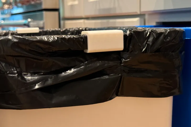 Edge clips for Rev-A-Shelf 35qt trash can bags