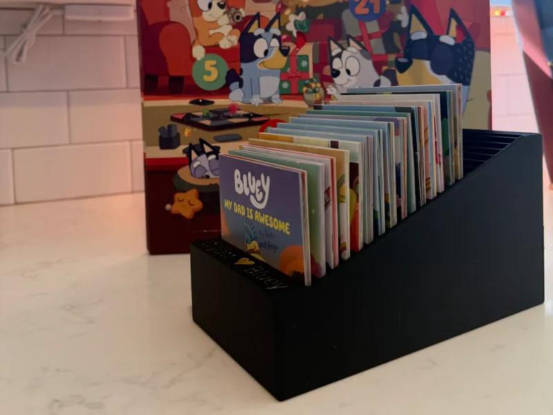 Bluey book holder from 2025 Advent Calendar
