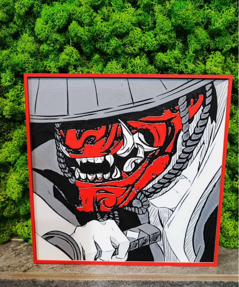 Oni mask Samurai - Free 3D Print Model - MakerWorld, image size:810x972