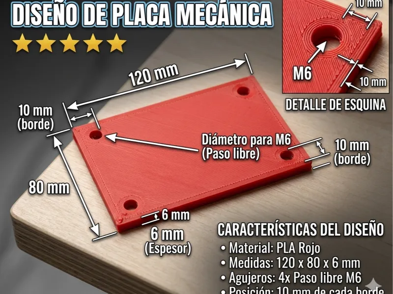 Placa Mecánica Paramétrica [120x80x6mm] 