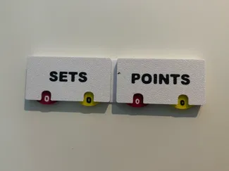 Scoreboard for a Tennis or Padel racket