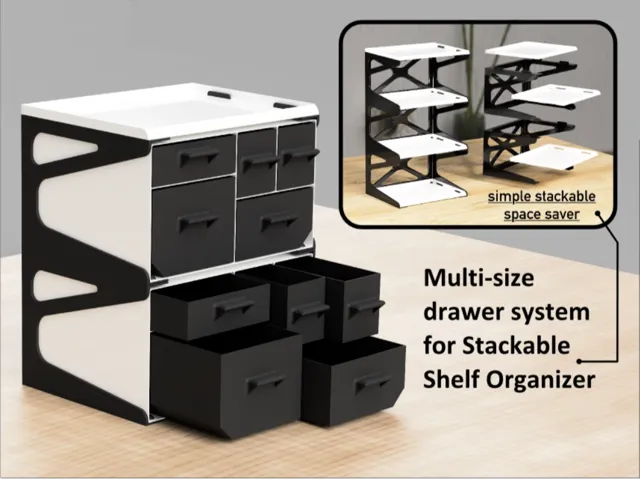 Stackable Shelf Organizer - Drawer System