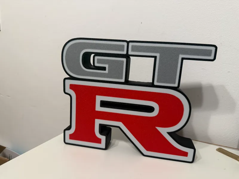 NissanGTR Desk Lamp – Bold Two-Tone Letter Design