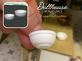 Dollhouse miniatures: Mixing bowls
