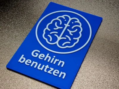 Sign "Use your brain"
