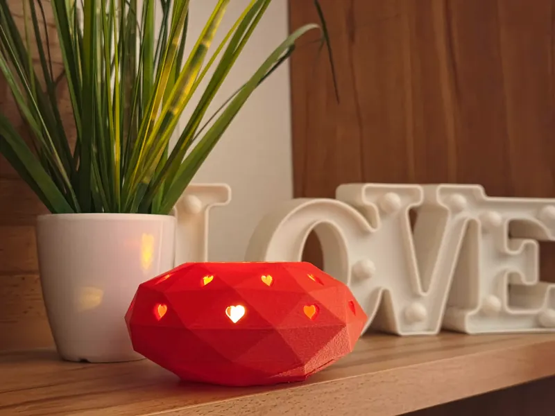 Diamond Heart Tealight -Low Poly Valentine Special