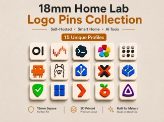 Proxmox - TrueNAS - Home Assistant 18mm Logo Pins