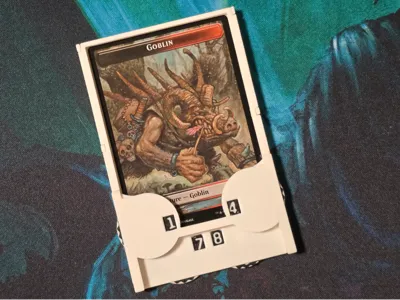 MTG Token Holder w/ 4 Spin Counters - Tall Display