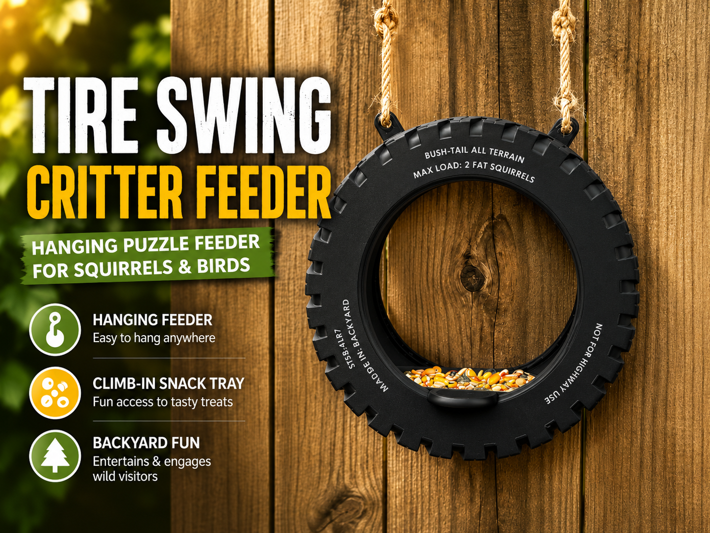 Tire Swing Critter Feeder