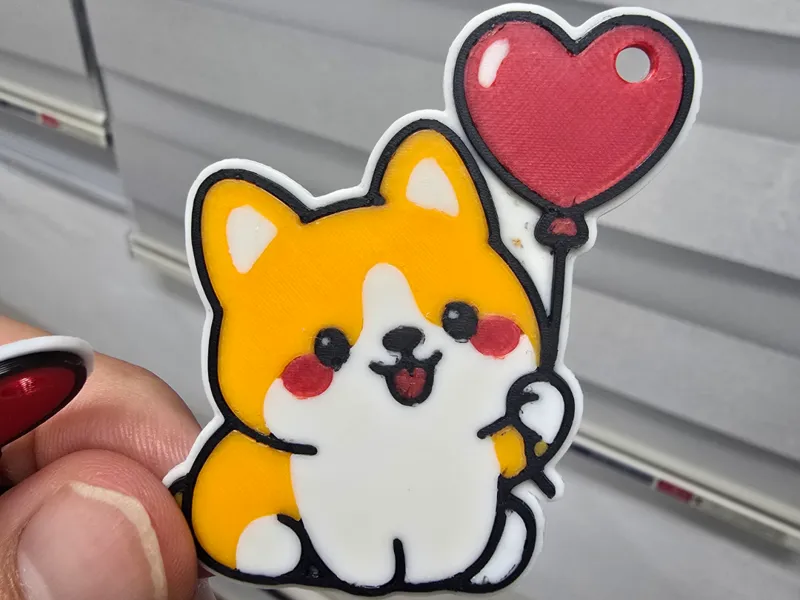코기 풍선 열쇠고리