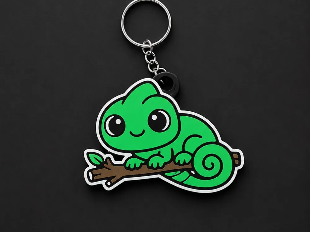 Llavero: adorable chameleon keychain. Referencia del modelo original.