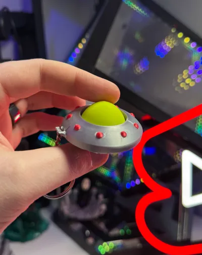 UFO Clicker + Keychain by itsBoyinSpace MakerWorld: Download Free 3D Models