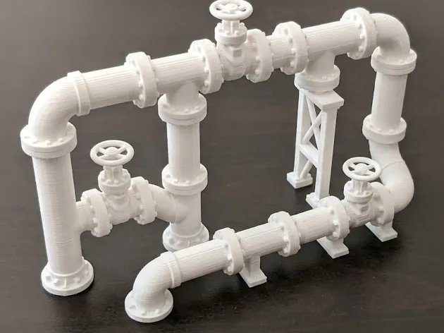 Escenografía en miniatura: Industrial Pipe Network. Referencia del modelo original.
