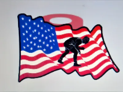 wrestling Necklace Flag