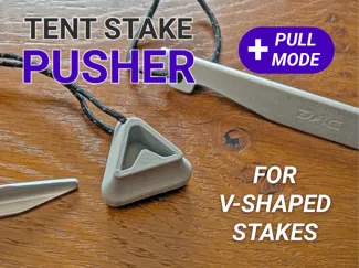Tent Stake Pusher for V-shaped stakes like DAC