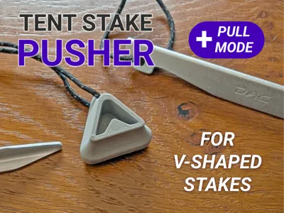 Tent Stake Pusher for V-shaped stakes like DAC