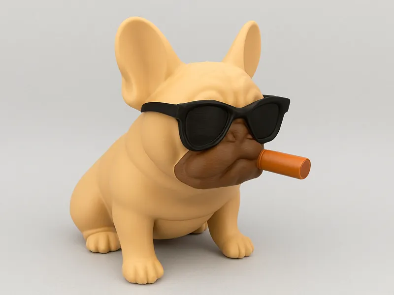 French Bulldog with sunglasses and cigar