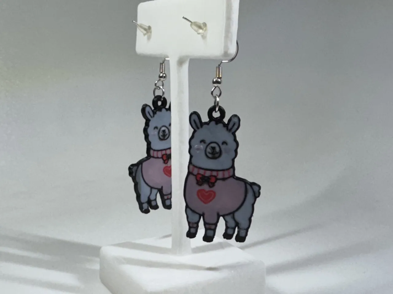 Valentines Day Llama Earrings view 4