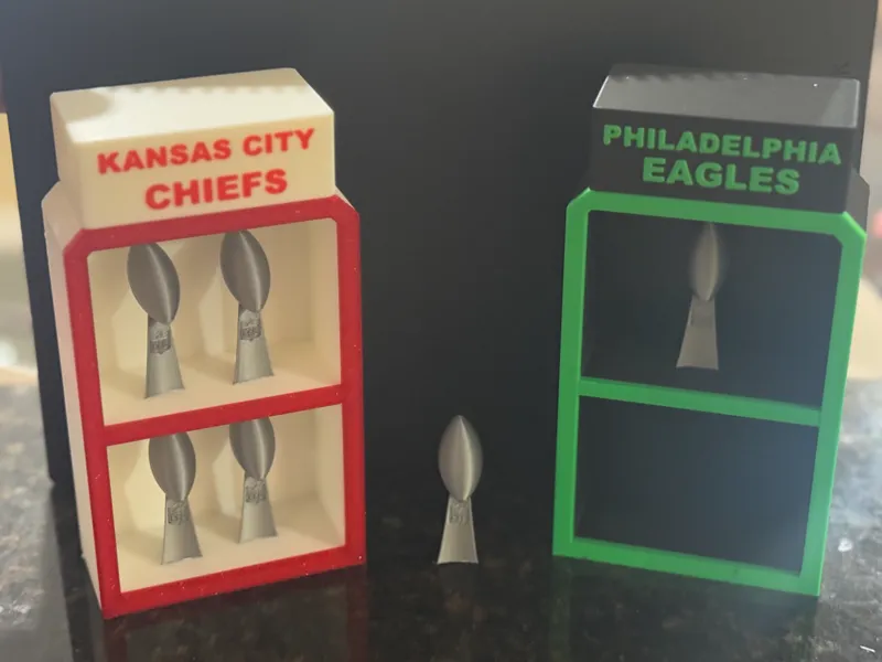 Mini NFL trophy case (All SB winning teams inc.)
