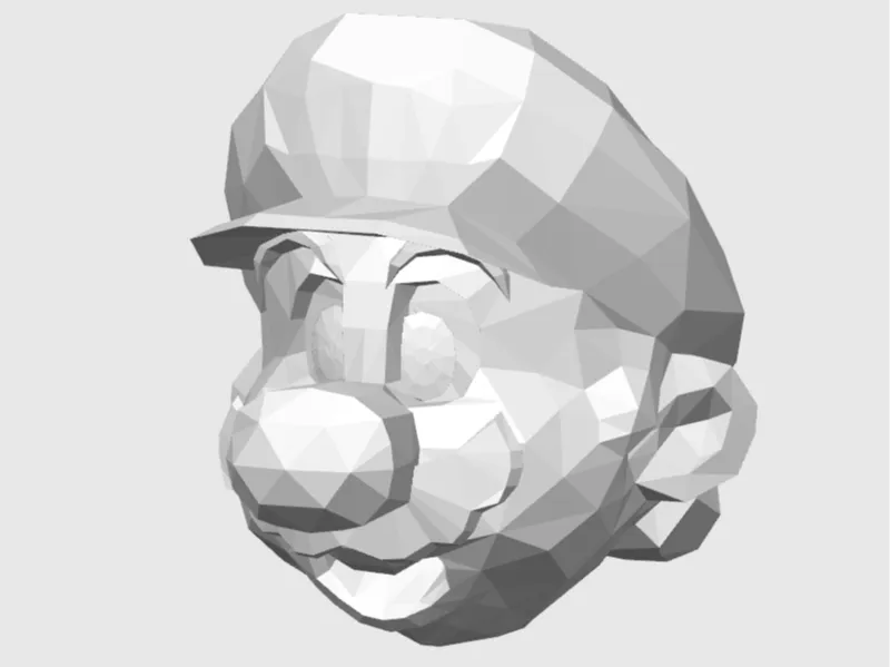 low poly Mario 64 head