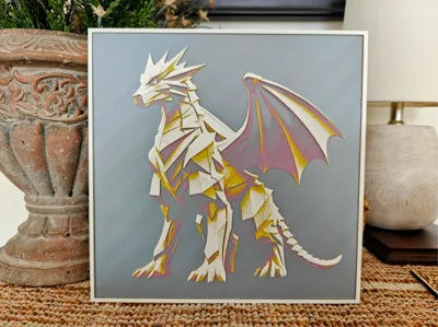 Geometric Stone Dragon