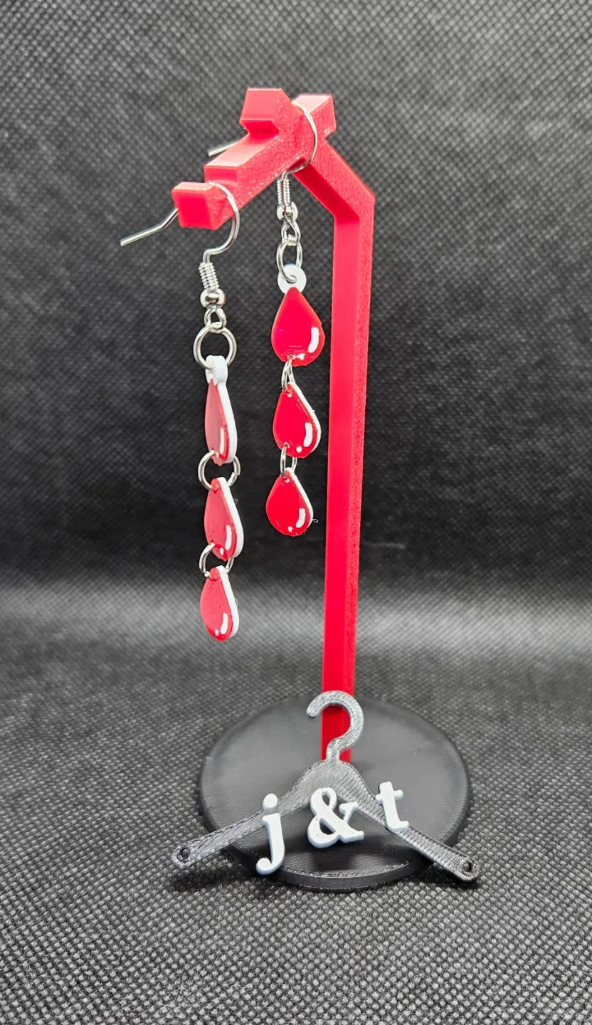 Trickling BLOOD earrings view 2