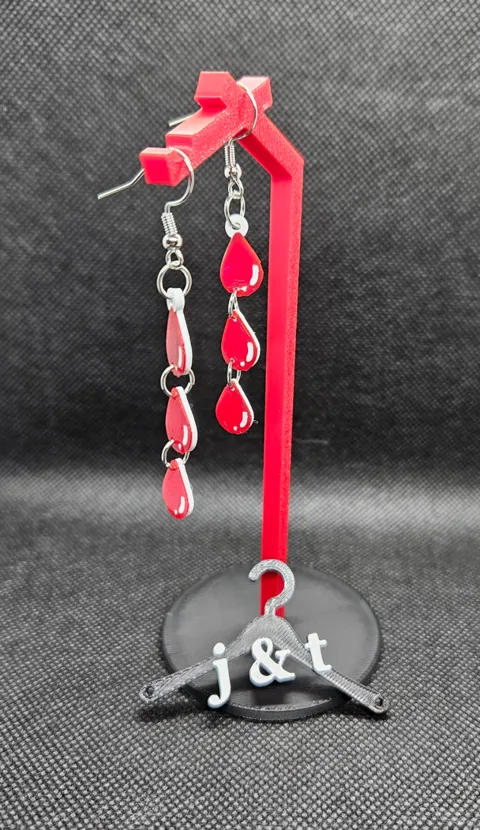 Trickling BLOOD earrings view 2