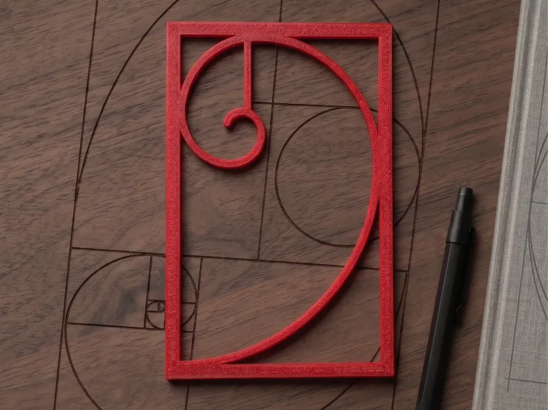 Fibonacci Curvilinear Drawing Guide - Model 2