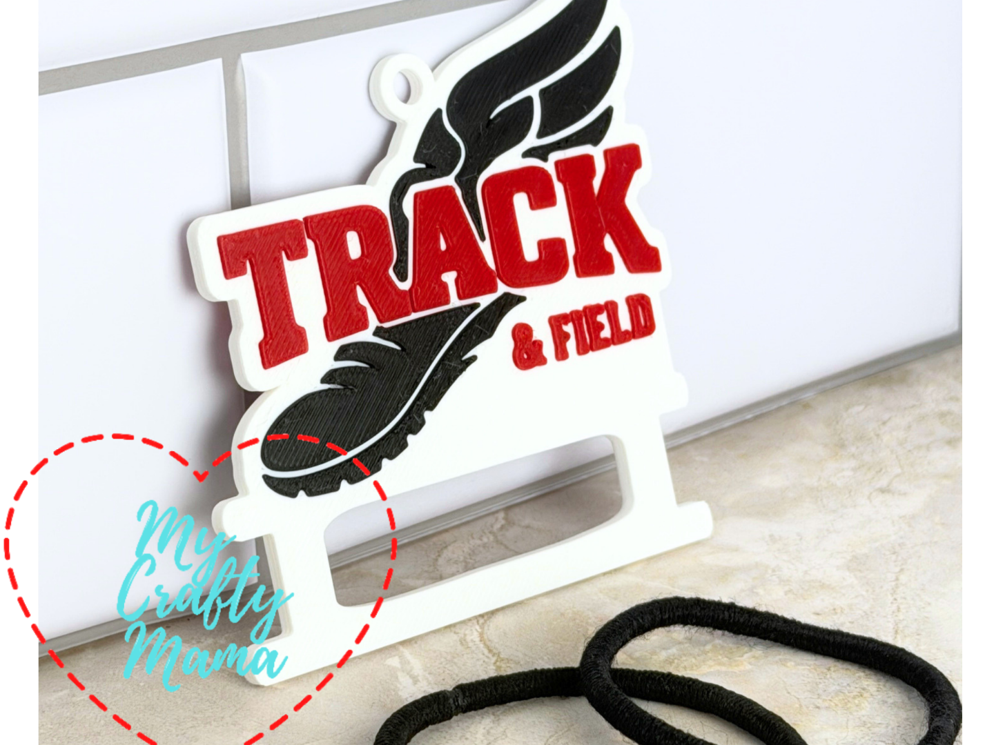 Track and Field Hair Tie Keychain - 1