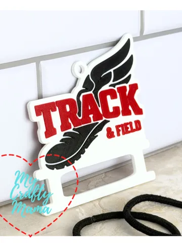 Accesorio para sujetar ligas de cabello: Track and Field Hair Tie Keychain — vista de referencia 2