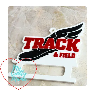 Accesorio para sujetar ligas de cabello: Track and Field Hair Tie Keychain — vista de referencia 4