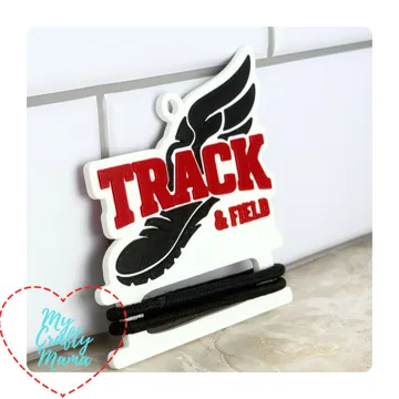 Accesorio para sujetar ligas de cabello: Track and Field Hair Tie Keychain — vista de referencia 3