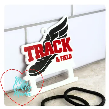Accesorio para sujetar ligas de cabello: Track and Field Hair Tie Keychain — vista de referencia 5