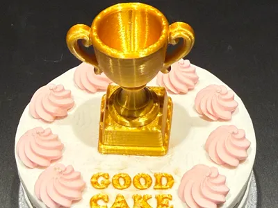 Trophy Cake with Cup Topper