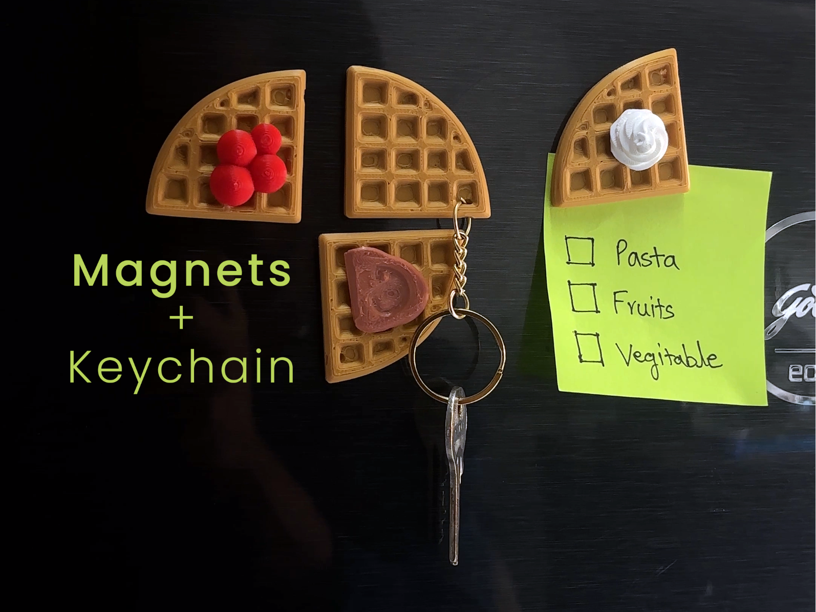 The waffle is ready & hot (Magnet + Keychain)