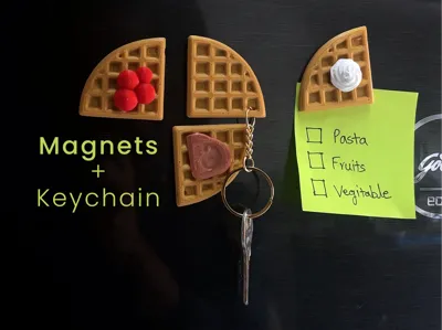 The waffle is ready & hot (Magnet + Keychain)
