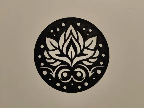 Silhouette murale fleur de lotus
